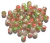 50 8mm Crystal/Strawberry/Lime Crackle Beads